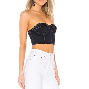 NWT LPA Crop Top‎ 498 in Denim Size XXS